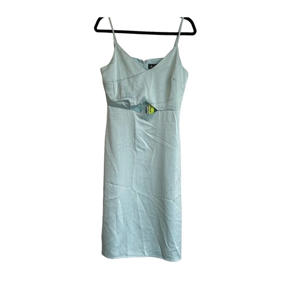 SAM EDELMAN Satin Cutout Midi Dress Mint Women's Size 6 NWT - Picture 6 of 10